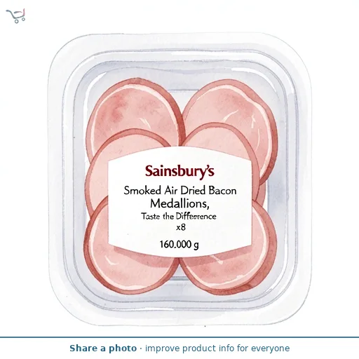 Sainsbury's Smoked Air Dried Bacon Medallions, Taste the Difference x8 160g