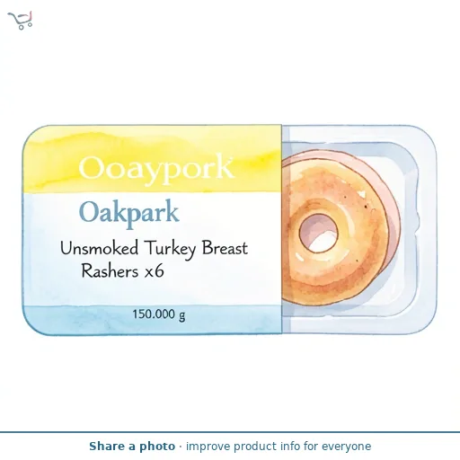 Oakpark Unsmoked Turkey Breast Rashers x6 150g