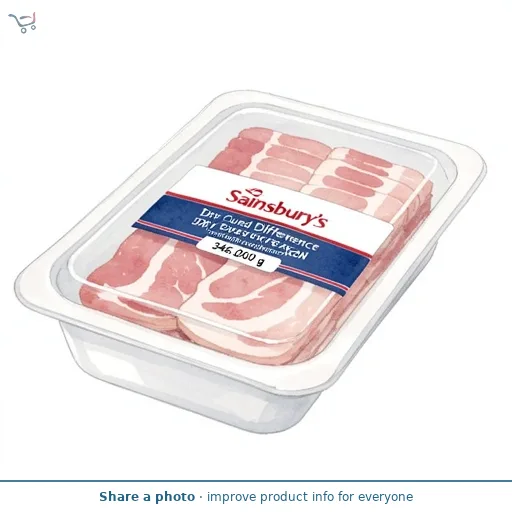 Sainsbury's Taste the Difference Dry Cured Streaky Bacon Unsmoked 346g