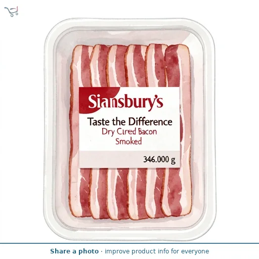 Sainsbury's Taste the Difference Dry Cured Streaky Bacon Smoked 346g