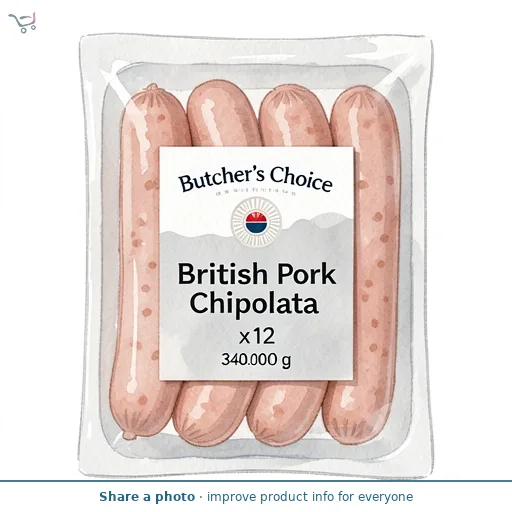 Sainsbury's Butcher's Choice British Pork Chipolata sausages x12 340g