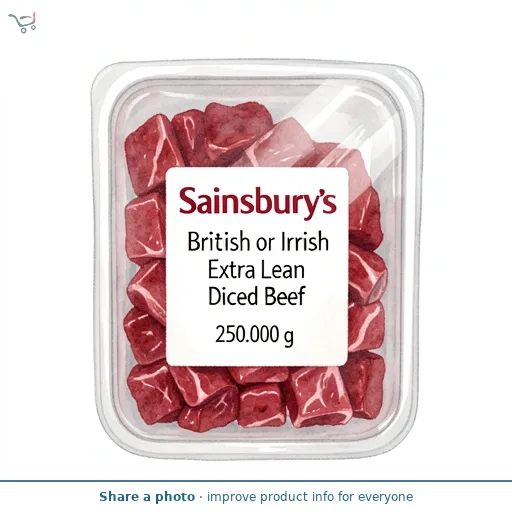 Sainsbury's British or Irish Extra Lean Diced Beef 250g