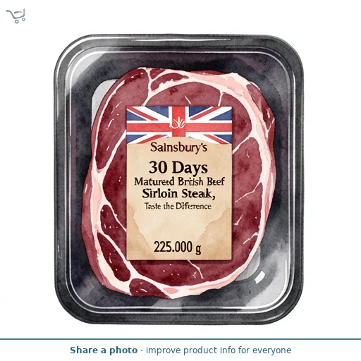 Sainsbury's 30 Days Matured British Beef Sirloin Steak, Taste the Difference 225g