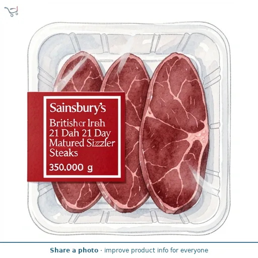 Sainsbury's British or Irish 21 Day Matured Sizzler Steaks 350g