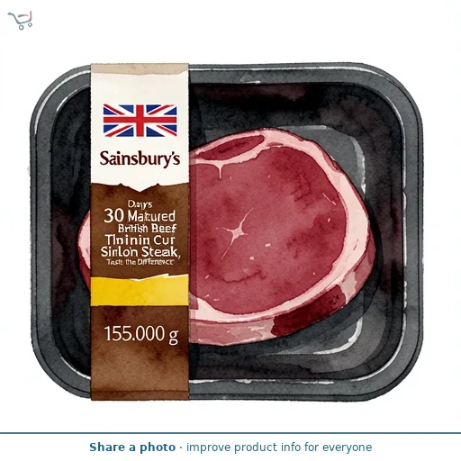 Sainsbury's 30 Days Matured British Beef Thin Cut Sirloin Steak, Taste the Difference 155g