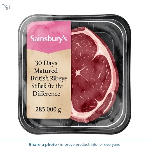 Sainsbury's 30 Days Matured British Beef Ribeye Steak, Taste the Difference 285g