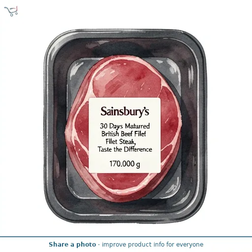 Sainsbury's 30 Days Matured British Beef Fillet Steak, Taste the Difference 170g