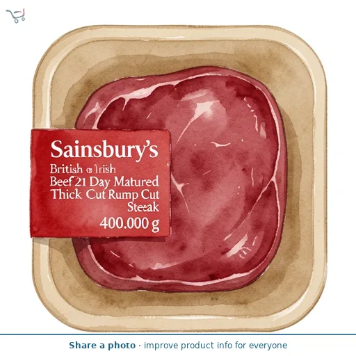 Sainsbury's British or Irish Beef 21 Day Matured Thick Cut Rump Steak 400g