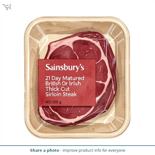 Sainsbury's 21 Day Matured British Or Irish Thick Cut Sirloin Steak 400g