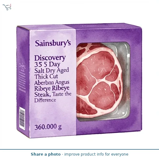 Sainsbury's Discovery 360g 35 Day Salt Dry Aged Thick Cut Aberdeen Angus Ribeye Steak, Taste the Difference