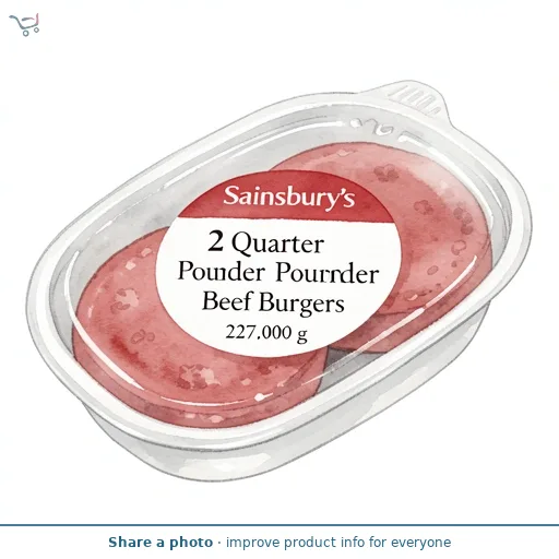 Sainsbury's 2 Quarter Pounder Beef Burgers 227g