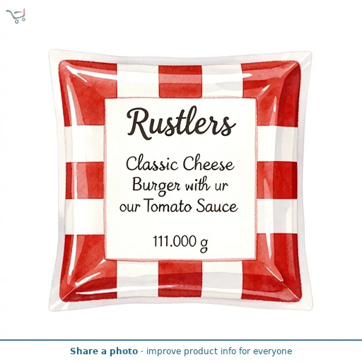 Rustlers Classic Cheese Burger with our Tomato Sauce 111g