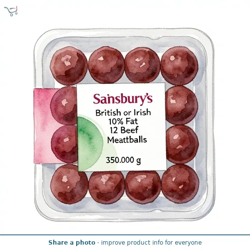 Sainsbury's British or Irish 10% Fat 12 Beef Meatballs 350g
