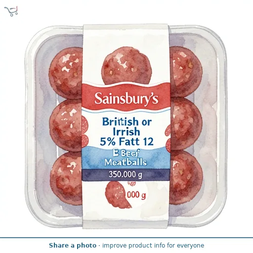Sainsbury's British or Irish 5% Fat 12 Beef Meatballs 350g