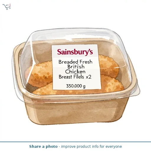 Sainsbury's Breaded Fresh British Chicken Breast Fillets x2 350g