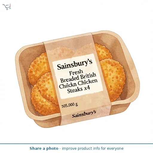 Sainsbury's Fresh Breaded British Chicken Steaks x4 505g