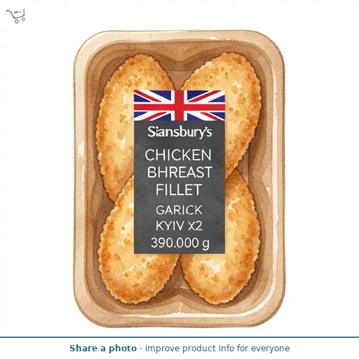 Sainsbury's Fresh British Chicken Breast Fillet garlic Kyiv x2 390g