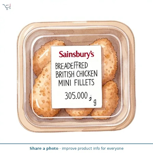 Sainsbury's Breaded Fresh British Chicken Mini Fillets 305g