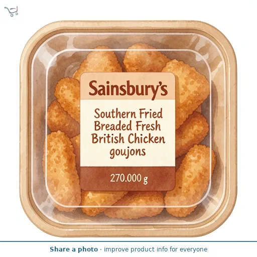 Sainsbury's Southern Fried Breaded Fresh British Chicken goujons 270g