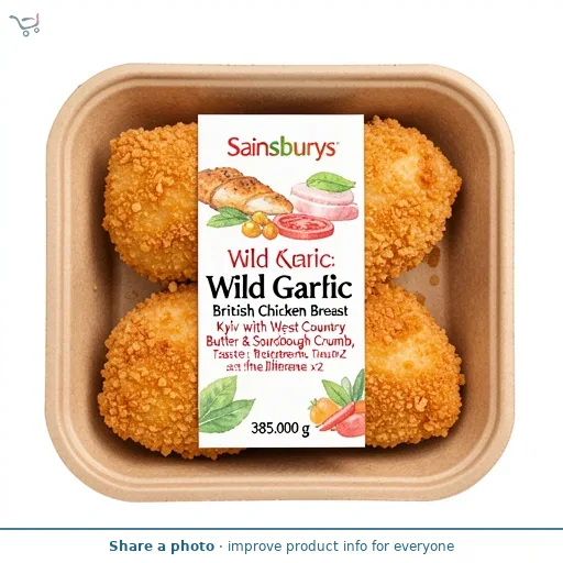 Sainsbury's Wild Garlic British Chicken Breast Kyiv with West Country Butter & Sourdough Crumb, Taste the Difference x2 385g