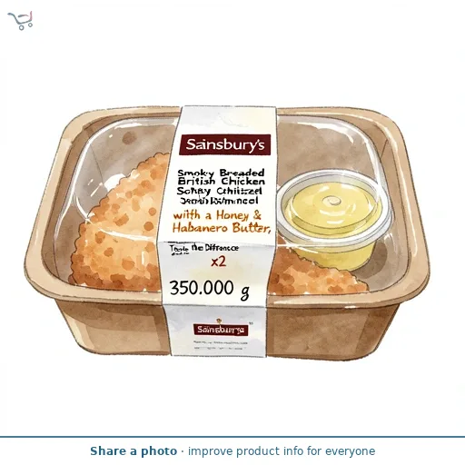 Sainsbury's Smoky Breaded British Chicken Schnitzel with a Honey & Habanero Butter, Taste the Difference x2 350g