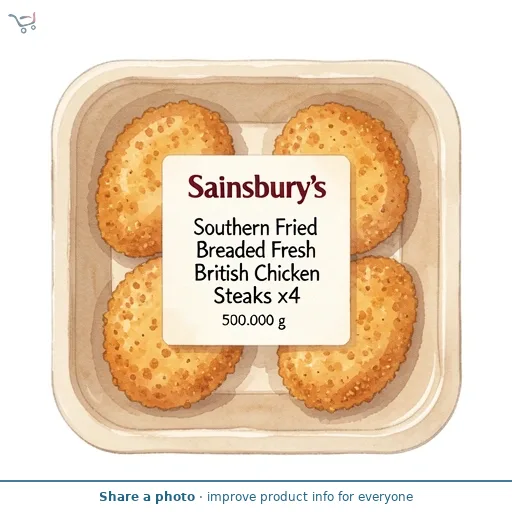 Sainsbury's Southern Fried Breaded Fresh British Chicken Steaks x4 500g