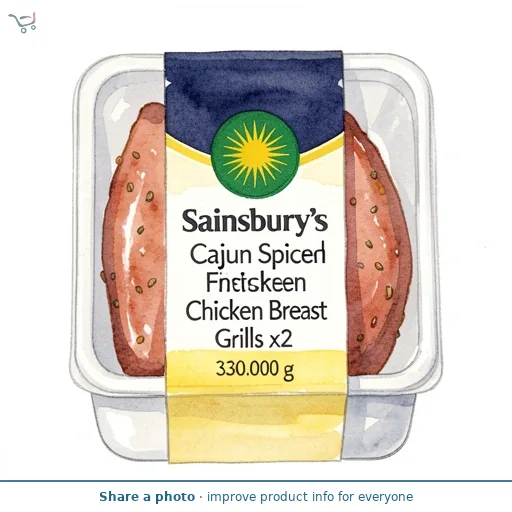 Sainsbury's Cajun Spiced British Fresh Chicken Breast Grills x2 330g