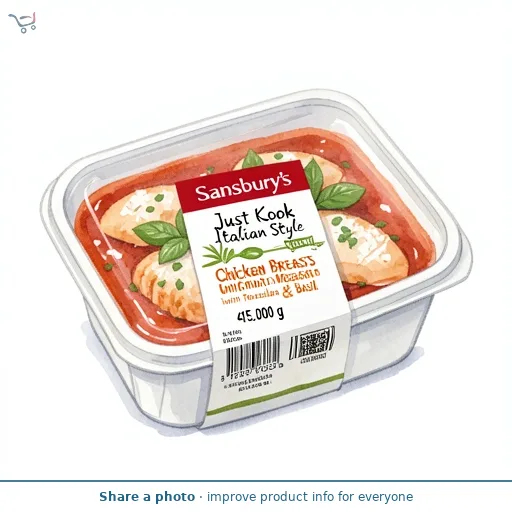 Sainsbury's Just Cook Italian Style Chicken Breasts with Tomato Mozzarella & Basil 415g