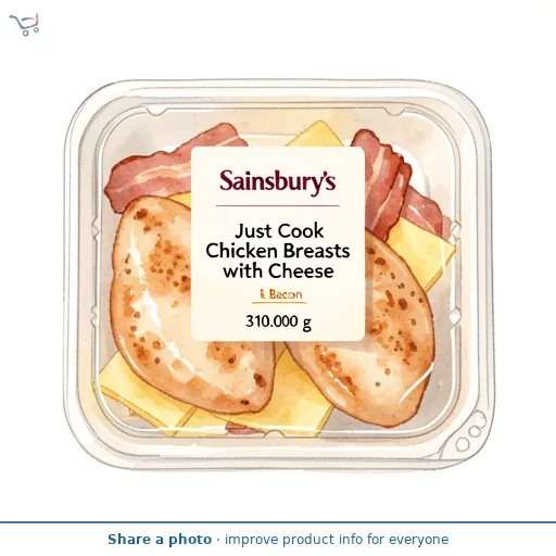 Sainsbury's Just Cook Chicken Breasts with Cheese & Bacon 310g