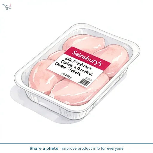 Sainsbury's 640g British Fresh Skinless & Boneless Chicken Thigh Fillets
