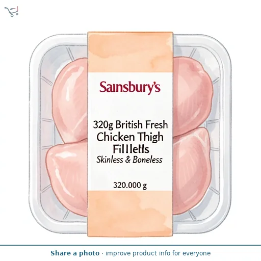 Sainsbury's 320g British Fresh Chicken Thigh Fillets Skinless & Boneless