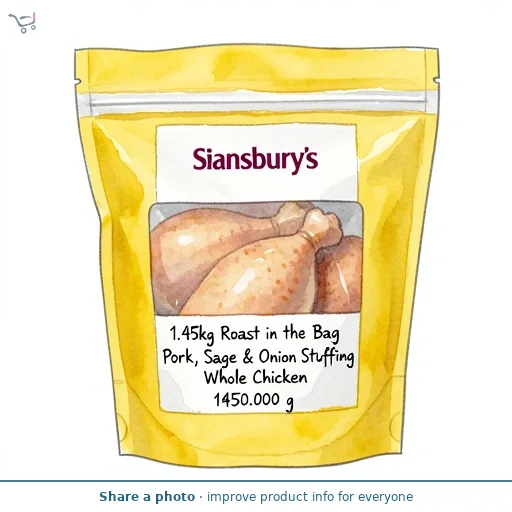 Sainsbury's 1.45kg Roast in the Bag Pork, Sage & Onion Stuffing Whole Chicken