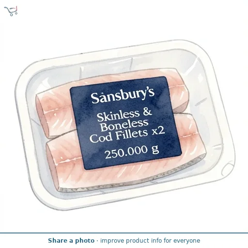 Sainsbury's Skinless & Boneless Cod Fillets x2 250g