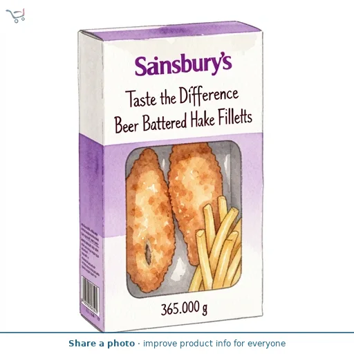Sainsbury's Taste the Difference 2 Beer Battered Hake Fillets 365g