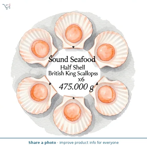 Sound Seafood Half Shell British King Scallops x6 475g