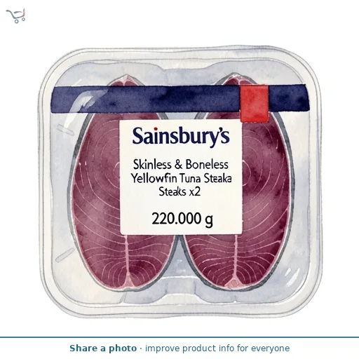 Sainsbury's Skinless & Boneless Yellowfin Tuna Steaks x2 220g