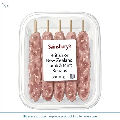 Sainsbury's British or New Zealand Lamb & Mint Kebabs 360g