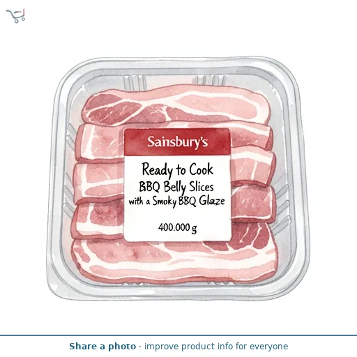 Sainsbury's Ready to Cook BBQ Belly Slices with a Smoky BBQ Glaze 400g