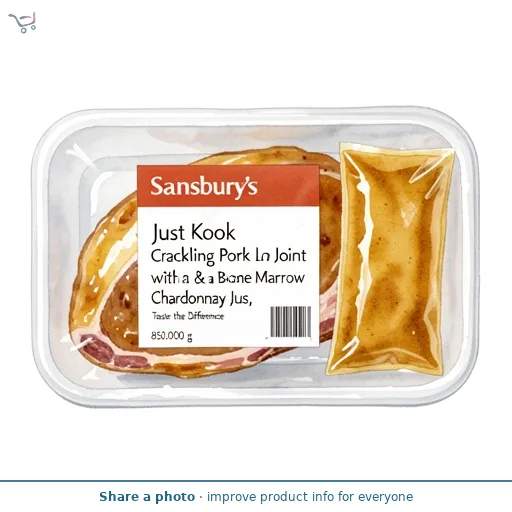Sainsbury's Just Cook Crackling Pork Loin Joint with a Bone Marrow & Chardonnay Jus, Taste the Difference 850g