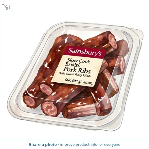 Sainsbury's Slow Cook British Pork Ribs With a Sweet Honey Glaze 646g (Serves 2)