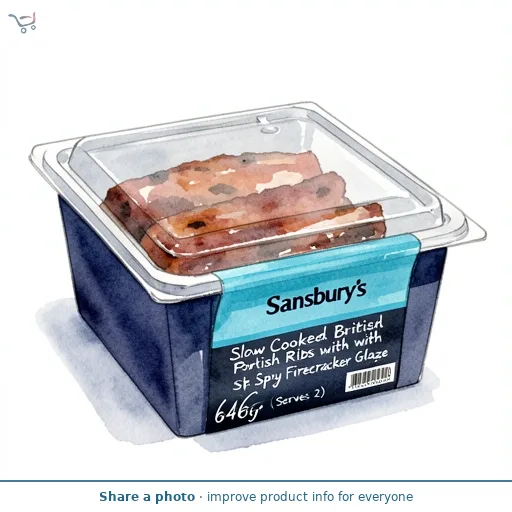 Sainsbury's Slow Cooked British Pork Ribs with Spicy Firecracker Glaze 646g (Serves 2)