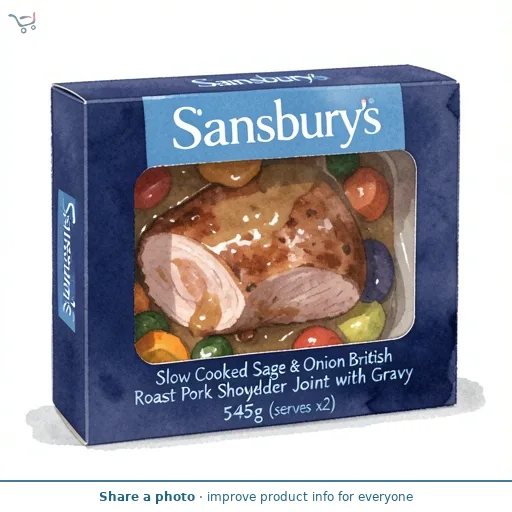 Sainsbury's Slow Cooked Sage & Onion British Roast Pork Shoulder Joint with Gravy 545g (serves x2)