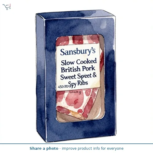 Sainsbury's Slow Cooked British Pork Sweet & Spicy Ribs 450g