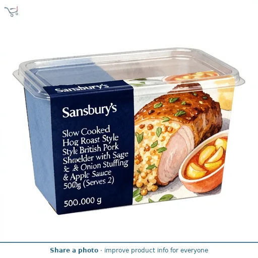 Sainsbury's Slow Cooked Hog Roast Style British Pork Shoulder with Sage & Onion Stuffing & Apple Sauce 500g (Serves 2)