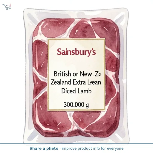 Sainsbury's British or New Zealand Extra Lean Diced Lamb 300g