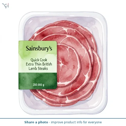 Sainsbury's Quick Cook Extra Thin British Lamb Steaks 200g