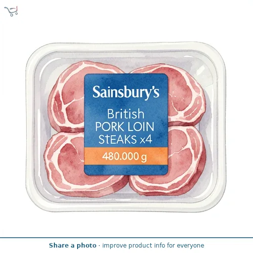 Sainsbury's British Pork Loin Steaks x4 480g