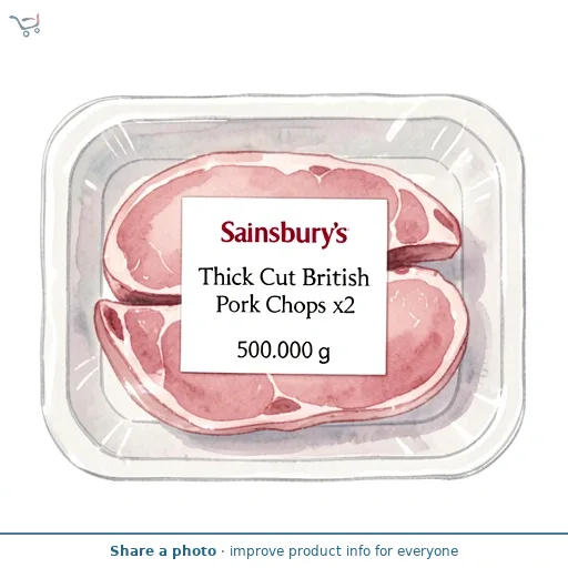 Sainsbury's Thick Cut British Pork Chops x2 500g