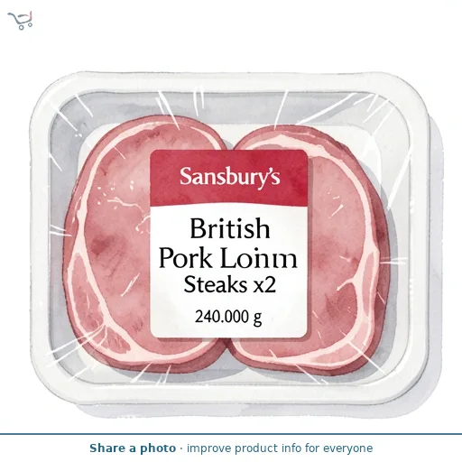Sainsbury's British Pork Loin Steaks x2 240g