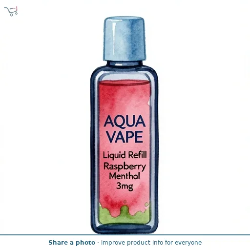 Aqua Vape Liquid Refill Raspberry Menthol 3mg